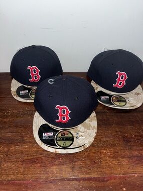 New Era Boston Red Sox Dark BLUE and Digi camo Bill Various Fitted Sizes B